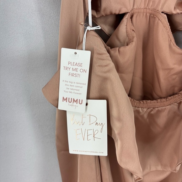 NWT Show Me Your Mumu Zoey Midi Bridesmaid Dress Ruffle Cutout Open Back large - Picture 7 of 10